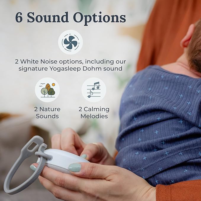 Yogasleep Hushh 2 & Crush Resistant Travel Case, (2 Piece Set) Portable Sound Machine with Backlit Buttons & Night Light, Travel Case with Double Zipper Provides Protection from Scratches & Water