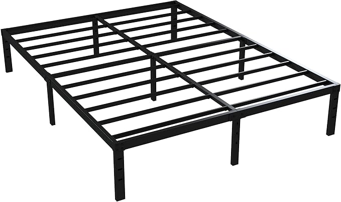 Upcanso 16 Inch California King Bed Frames No Box Spring Need, Platform Cal King Bed Frame with 14 Inch Storage, 3500 lbs Heavy Duty Metal Slats Support, Easy Assembly Mattress Foundation
