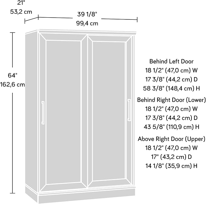 Sauder Homeplus Wardrobe Cabinet with Sliding Doors, Dakota Oak Finish