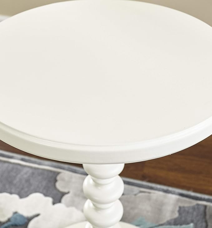 Powell Furniture Powell Round Spindle, White Table 17 x 22.25 x 17