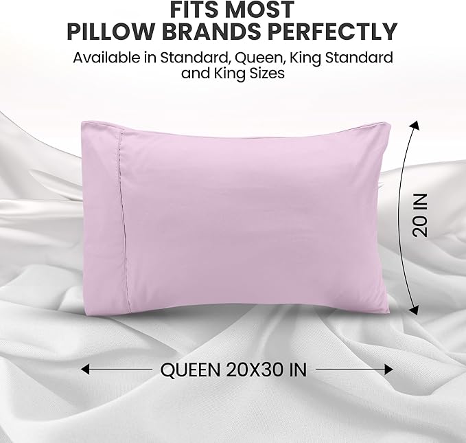 Utopia Bedding Queen Pillow Cases - 2 Pack - Envelope Closure - Soft Brushed Microfiber Fabric - Shrinkage and Fade Resistant Pillow Covers Queen Size 20 X 30 Inches (Queen, Lavender)