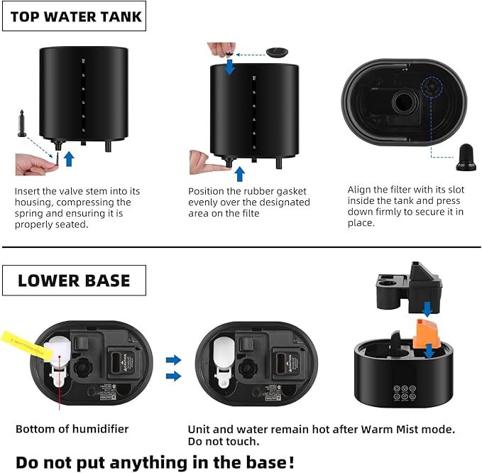 Coolfiqu 6L Humidifiers for Bedroom Large Room Home,Cool and Warm Humidifier for Baby and Plants Hot Mist Top Fill Desk Humidifiers Oil Diffuser,Quiet,Adjustable Mist,360°Nozzle-Black(2026 Upgraded)