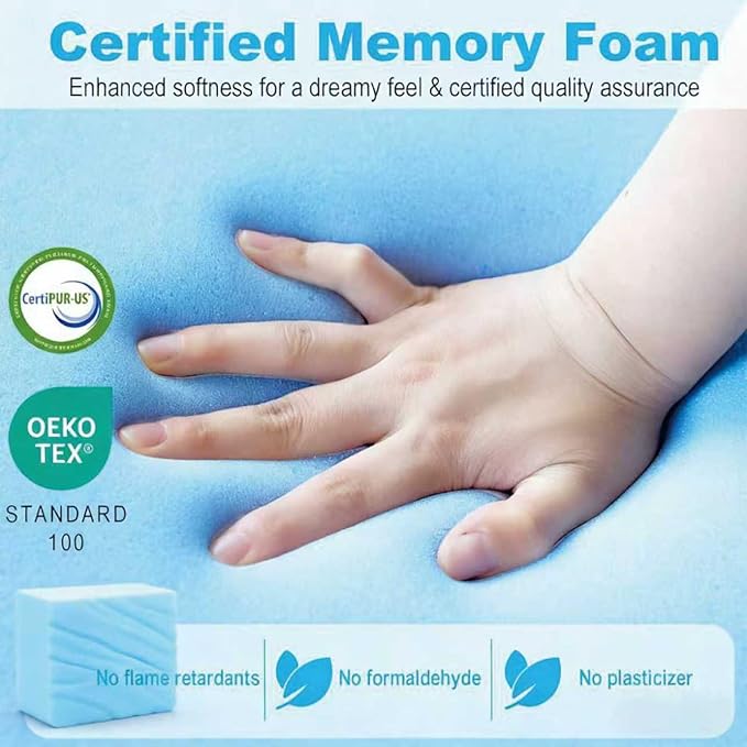 MORANDI King Mattress, 3 Inch Memory Foam Bed Mattress in A Box, Pressure Relief with Medium Firm Support, Machine Washable Mattress Protector with Zipper, CertiPUR-US Certified(White, King)