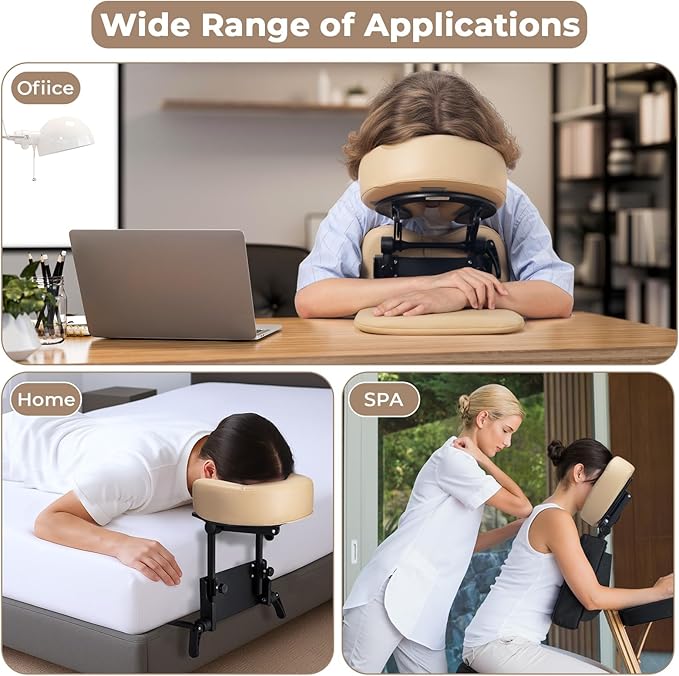 Luxurious 3 in 1 Multipurpose Massage Face Cradle & Cushion for Home Mattress, SPA Table & Desktop, Foldable Adjustable Massage Table Head Rest Face Down Pillow for Bed at Home, Office Siesta Artifact