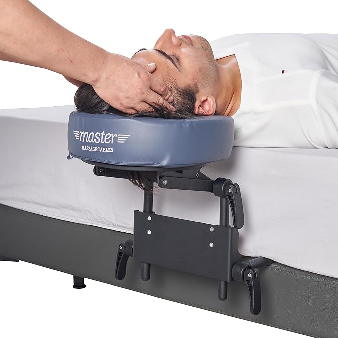 Master Massage Home Use Sleeping Mattress Top Massage Kit-Adjustable Headrest Face Pillow Cradle & Face Cushion Support Bracket, Head Rest Support- Eye Surgery Recovery -Royal Blue