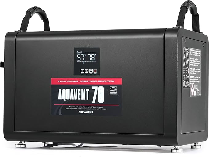 CREWORKS 145 PPD Crawl Space Dehumidifier, Commercial Dehumidifier for Basement with Built-in Hose, Professional Crawl Space Dehumidification with Auto Defrost & Detachable Display