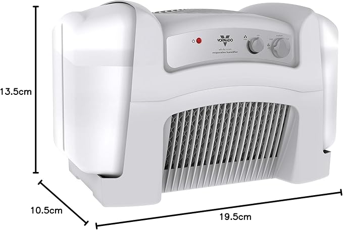 Vornado Evap40 Evaporative Humidifier with Adjustable Humidistat, 4-Gallon Capacity for Large Room Coverage up to 1,000 sq ft, 3 Speed Settings, Easy to Clean Dual Tank