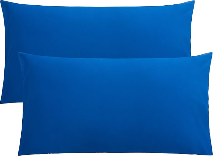 FLXXIE King Pillow Cases Set of 2, Soft Microfiber Pillow Covers with Envelope Closure, Wrinkle, Fade and Stain Resistant Pillowcases, 20x36, Royal Blue