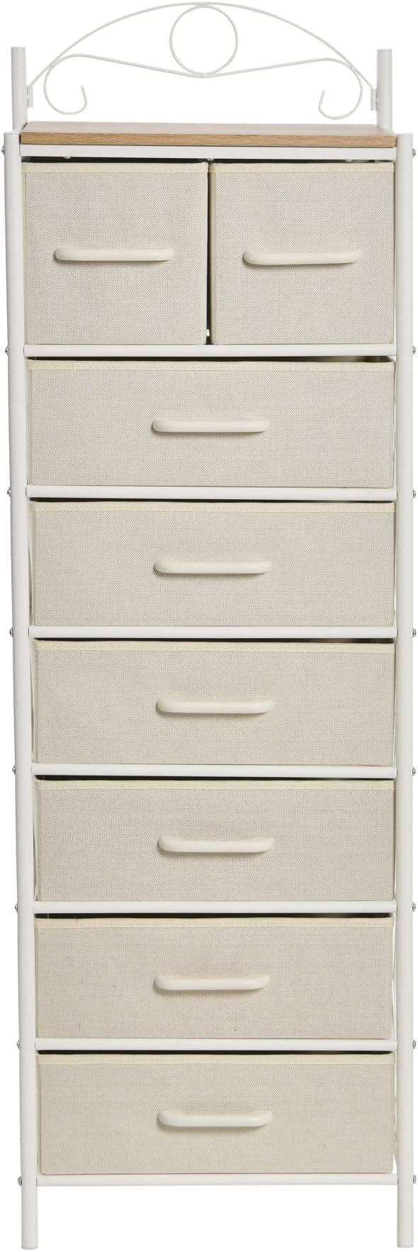 Household Essentials Coastal Oak and Iron 8-Drawer Dresser Tower
