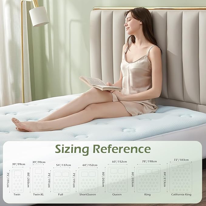 Hansleep California King Mattress Topper Memory Foam, California King Foam Mattress Topper Viscose Derived from Bamboo, Cal King Size Bed Mattress Pad Cover for Back Pain Relief, 72" x 84", White