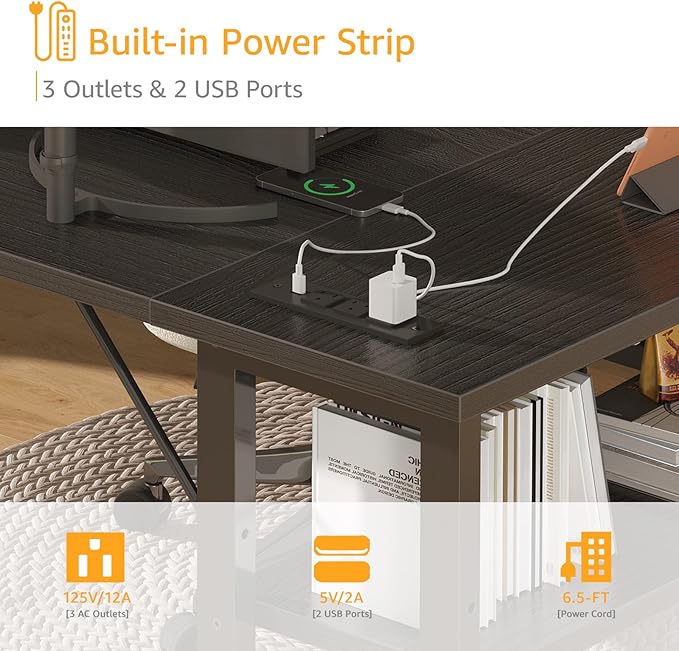DLisiting Small L Shaped Gaming Desk with Shelves, 40 Inch Small Corner Computer Gaming Desk for Boys Teens Bedroom, Study Work PC Desks for Home Office Bedroom, Black