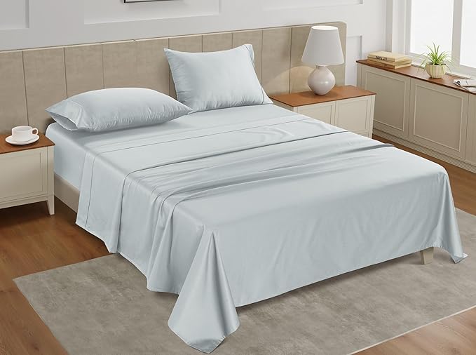 LANE LINEN 100% Cotton 450 Thread Count Split King Sheet Set for Adjustable Beds, Sateen Weave Hotel Quality, Fully Elasticized Oeko Tex Certified Sustainably Produced Machine Washable - Charcoal