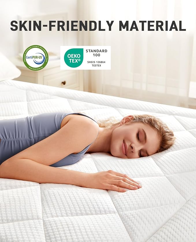 PERLECARE 4 Inch Dual Layer Twin Mattress Topper for Pressure Relief, 2.5 Inch Cooling Egg Crate Gel Memory Foam Plus 1.5 Inch Pillow Top Cover, Medium Firm with Deep Pocket
