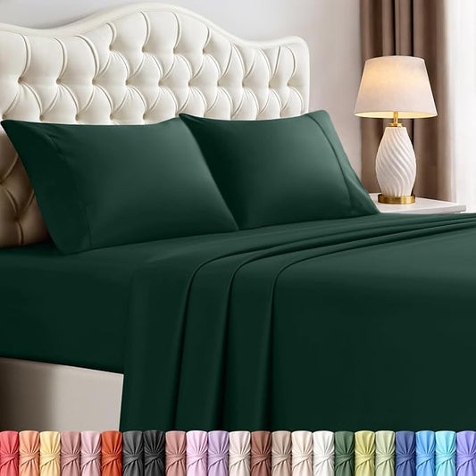 Utopia Bedding Full Size Sheet Set – 4 Piece Bed Sheets, Soft and Breathable Microfiber, Includes 1 Fitted Sheet, 1 Flat Sheet and 2 Pillowcases – Oeko Tex (Emerald Green)