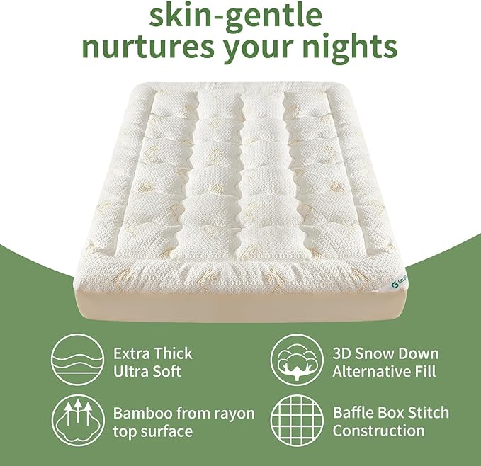 Premium 100% Waterproof Twin XL Mattress pad, Breathable Mattress Cover,Rayon from Bamboo Cooling Mattress Pad Cover, Deep Pocket 8"-21"