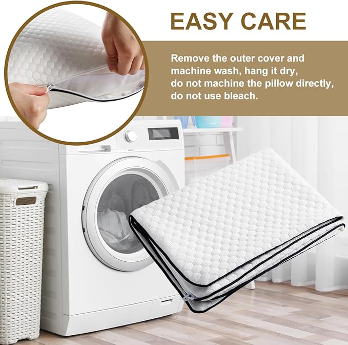 Ivellow Travel Pillow Camping Pillow for Sleeping Small Cooling Shredded Memory Foam Pillow Compressible Compact Medium Firm,Breathable Soft Cover,Outdoor Car Backpacking Hiking Essential Gear White S
