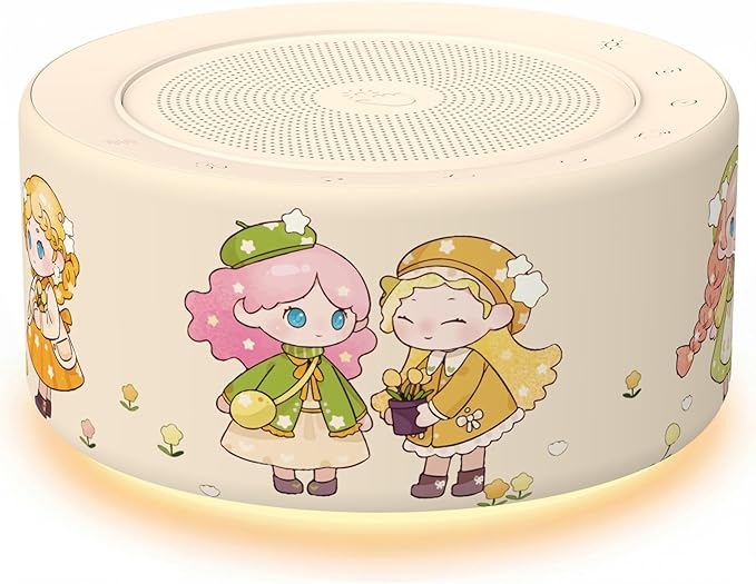 Kipcush White Noise Machine - Soft Non-Glare Nursery Lamp, 30 Soothing Sounds, 8 Color Lights, Max 8-Hour Timer for Baby & Adults (Little Girl, Standard)