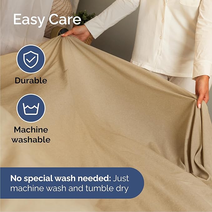 Cal King 6 Piece Sheet Set - Comfy, Breathable & Cooling - Soft Hotel Luxury Bedding for Women, Men, Kids, Teens & Children - 1 Flat & 1 Fitted Sheet & 4 Pillowcases w/ Deep Pockets - Heathered Tan