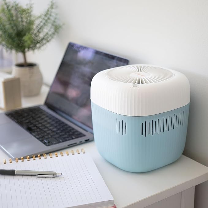 Crane Evaporative Humidifier, Wick Filter, Dishwasher Safe Tank, UV Light, No White Dust, Whisper Quiet, Bedroom Nursery Office, 1.9L Tank, Up To 250 SQ FT