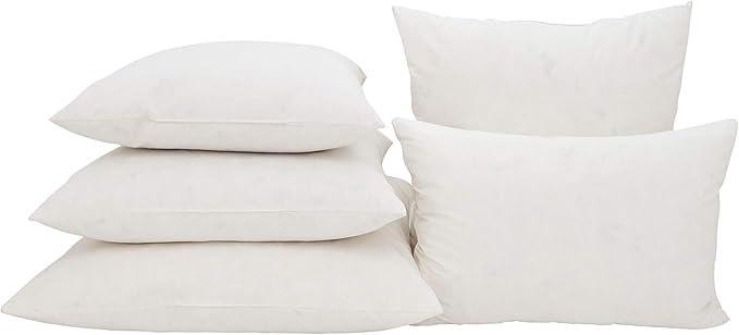 SARO LIFESTYLE Down Feather Pillow Insert, White, 16"x16"