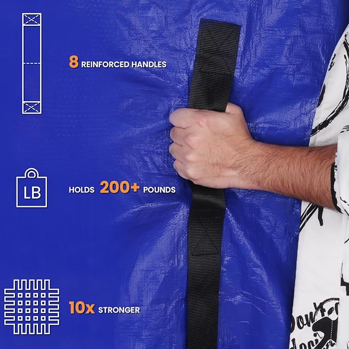 SaveAMatt Mattress Bags for Moving 2 Pack - Extra Thick & Durable Queen Mattress Cover for Moving - Reusable Waterproof Tarp Mattress Protector (82’’x62’’x15’’ Queen Size)