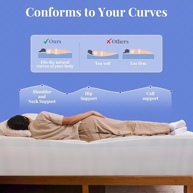 OhGeni Cooling 5 Inch Twin XL Dual Layer Mattress Topper, 3 Inch Egg Crate Gel Memory Foam, 2 Inch Pillow Top Pad, College Dorm Essentials Bedroom Mattresses Cover, Sleep Comfort and Back Pain Relief