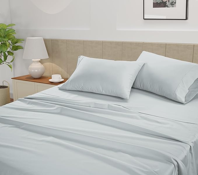 LANE LINEN 100% Cotton 450 Thread Count Split King Sheet Set for Adjustable Beds, Sateen Weave Hotel Quality, Fully Elasticized Oeko Tex Certified Sustainably Produced Machine Washable - Charcoal