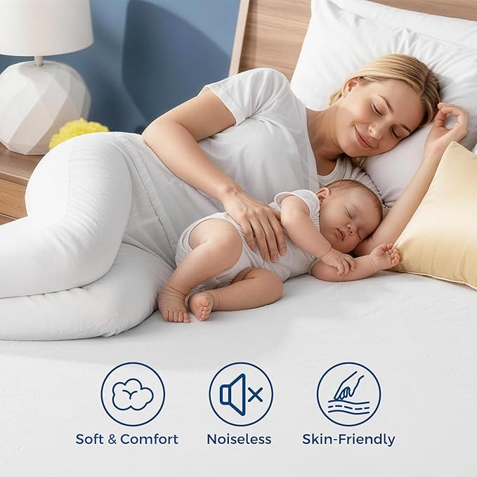 2 Pack Water Proof Mattress Protector Queen Size, Soft Bed Mattress Cover Noiseless with Deep Pocket Fitted for 8"- 21", Breathable Washable Protector Cover for Home, Bedroom, Hotel (White)