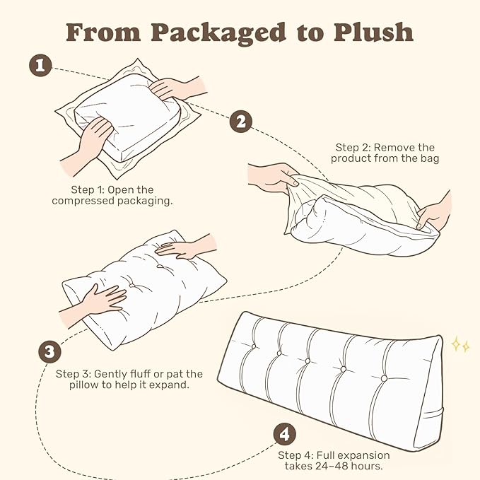Deodar Headboard Pillow Twin, Wedge Pillows Headboard Triangle Reading Back Pillow with Removable Cover for Dorm Gaming Sleeping TV, White