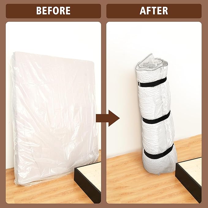 Twin Mattress Vacuum Bag for Moving Storage Shipping, for Memory Foam Latex Mattress Thick and Tear Resistant with Straps (Twin)