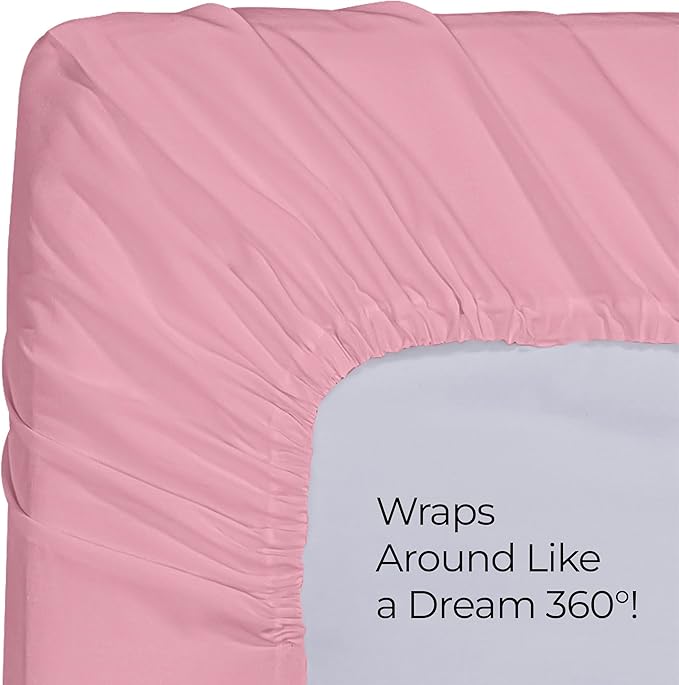 Utopia Bedding Queen Fitted Sheet - Bottom Sheet - Deep Pocket - Soft Microfiber - Shrinkage and Fade Resistant - Easy Care -1 Fitted Sheet Only (Pink)