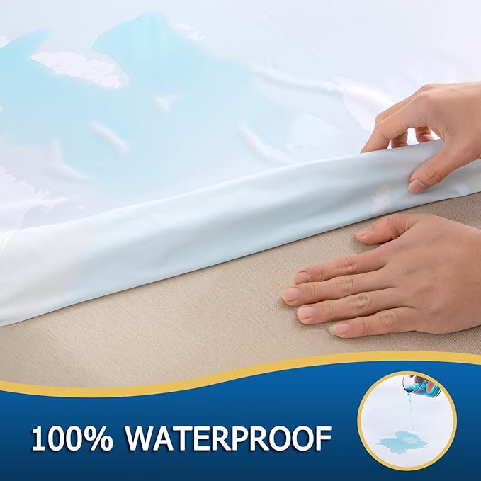 Zippered Mattress Encasement California King, Waterproof Zipper Mattress Protector, Breathable, Noiseless, Machine-WashableCal King Zip Mattress Cover?Fitting 7" - 15" Deep Mattress