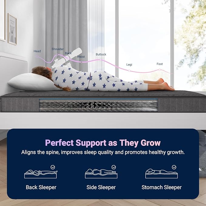 Avenco Full Size Mattress, 6 Inch Full Mattress in a Box for Kids, Medium Firm Hybrid Mattresses with Bonnell Spring and Gel Memory Foam for Cool Night Sleep & Pressure Relief, CertiPUR-US Certified