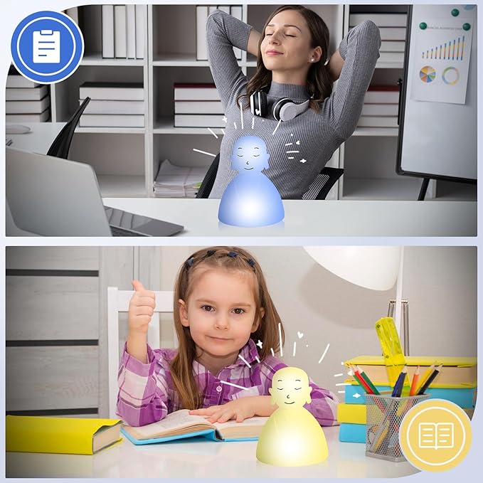 YeeBeny Breathing Lamp Guided Visual Meditation Tool for Mindfulness,Anxiety Relief&Calm Your Mind for Stress&Visual Relaxation and Restful Sleep,2 Breathing Modes, 4-7-8s and 4-4-4-4s