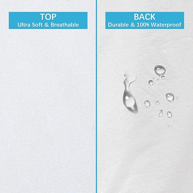 King Pillow Protector 2 Pack Noiseless & Waterproof Pillow Cases Set of 2 for King Size Pillows Silk Soft & Breathable Pillow Protectors with Zipper Machine Washable