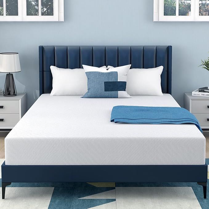 MLILY Memory Foam Mattress, 12 Inch Green Tea Medium Firm Mattress in A Box, King Size, Pressure Relieving, CertiPUR-US Certified