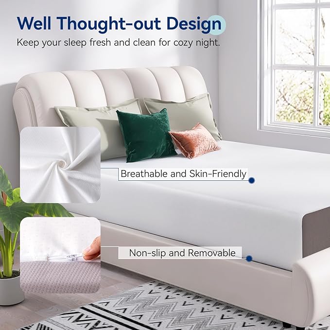 Amazon Basics Medium Firm Memory Foam Mattress, Breathable, 12 Inch, Twin, White/Grey