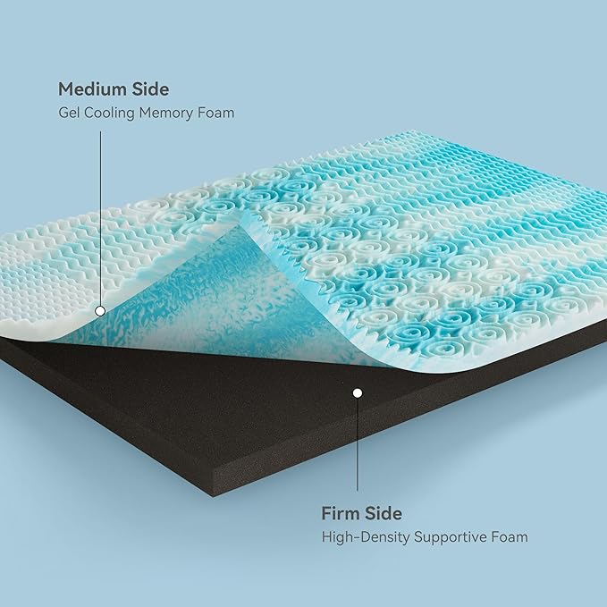 Firm Mattress Topper King Size 3 Inch, Pain Relieving Foam Bed Topper for Extra Support, 5-Zone Memory Foam&High-Density Foam Mattress Pad, CertiPUR-US Certified