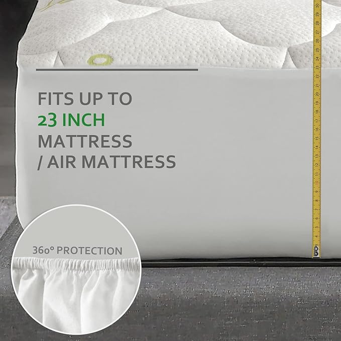 Twin XL Mattress Pad, Quilted Thick Viscose XL Mattress Topper, Noiseless Plush Pillow Top Mattress Pad Twin XL Fits 15-23 Inches Extra Deep Mattresses