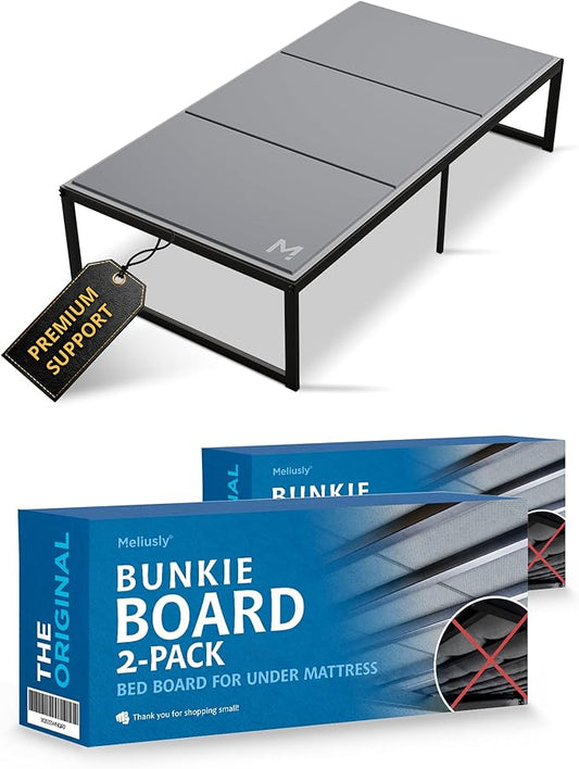Meliusly Low Profile Bunkie Board Twin XL 2-Pack (38x79 Each) - Non-Slip Breathable Bed Support Board for Slatted Bed Frame, Anti-Sag Under Bed Support, Noise Minimizing Moisture Resistant
