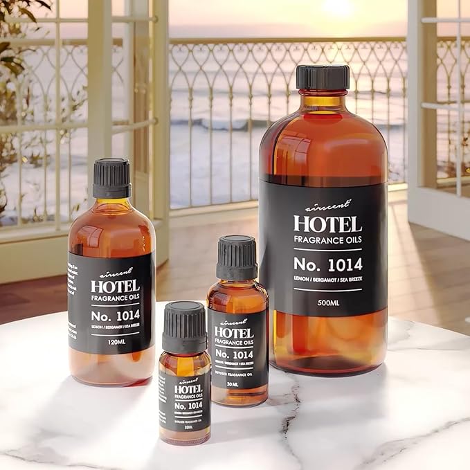 AirScent Hotel Diffuser Oil No. 1014 - The Iconic 5-Star Hotel Coastal Blend - Lemon Bergamot Sea Breeze - 30 mL Fragrance Oil for Ultrasonic and Waterless Diffusers and Crafting