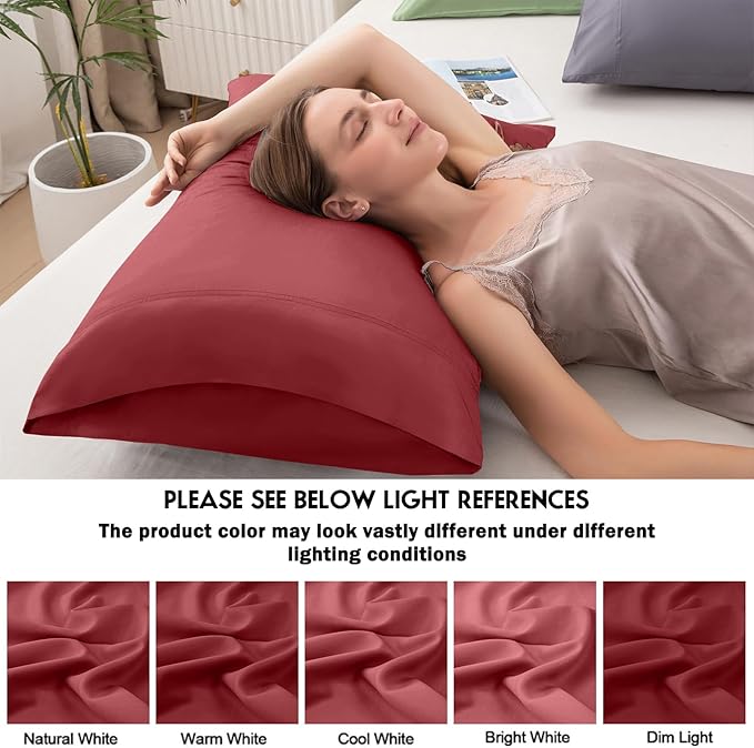 Pillowcases Queen Size 2 Pack, Viscose Cooling Pillow Cases with Envelope Closure, Cool & Breathable Pillow Cover for Hot Sleepers and Night Sweats, 20" x 30"