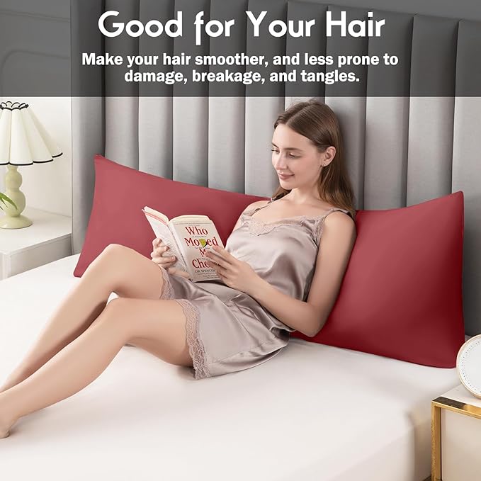 Pillowcases Body Size,Cooling Viscose Body Pillow Cover with Zipper Closure, Cool & Breathable Pillow Cover for Hot Sleepers and Night Sweats, 20" x 54"