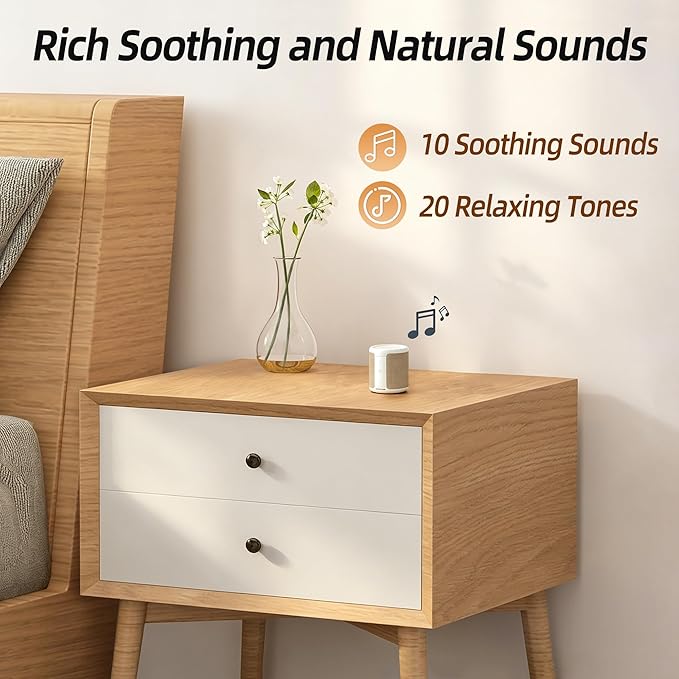 Portable Sound Machine for Baby, Kids & Adults, 30 Soothing Sounds, 32 Volume Levels, 3 Timers, Rechargeable Mini White Noise Sleep Sound Machine for Travel Camping Home Office Nursery