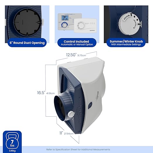 AprilAire 620MKZ Whole-House, Large Bypass Evaporative Humidifier – 18 Gallons Per Day, Water Saving with Manual Control and Installation Kit for up to 5,300 Sq. Ft.
