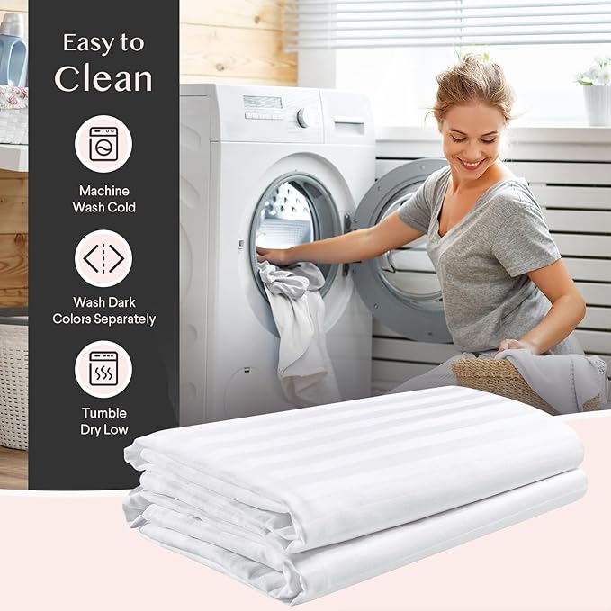 FAUNNA 600TC 100% Cotton Pillow Protectors, Queen Size (20x30), 4 Pack, Oeko-TEX Certified, Hotel Grade Pillow Cover with Silent Zipper, Zip Up Pillow Cases, White