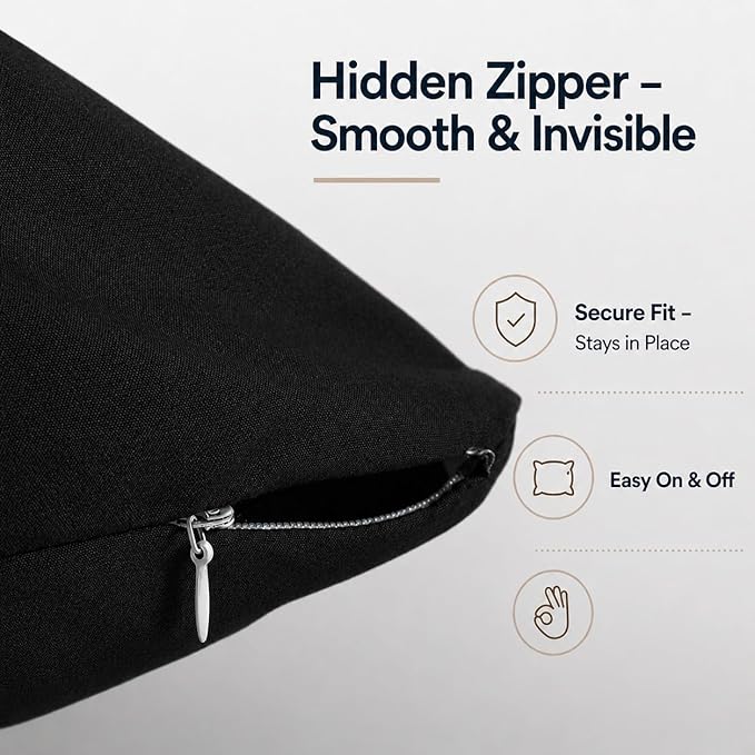 EVOLIVE Ultra Soft Body Pillow Cover 21"x54", Cozy Microfiber Pillowcase with Hidden Zipper, Breathable, Perfect for Pregnancy & Side Sleepers, Cover Only (21"x54" Body Pillow Cover, Black)
