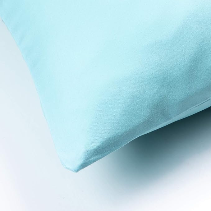 FLXXIE Pillow Cases Queen, Soft Microfiber Pillow Covers with Envelope Closure, Wrinkle Resistant Pillowcases, 2 Piece Set, 20x30, Aqua
