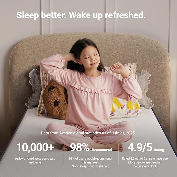 Avenco 6 Inch Full Size Mattress with Open-Cell Foam for Breathable Comfort, Gel Memory Foam Full Mattresses with Removable Cover, CertiPUR-US Certified Mattress in a Box