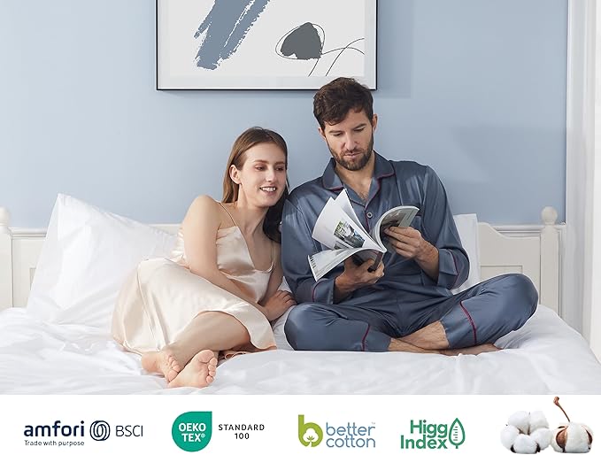 Pillow Cases, King Size Cotton Percale Weave Pillowcases, Pre-Shrunk Breathable and Hypoallergenic Pillowcases, Set of 2 (2 Piece King 20 Inch x 40 Inch, White)
